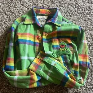 Cakeworthy The Muppets Kermit Rainbow Connection Flannel Long Sleeve